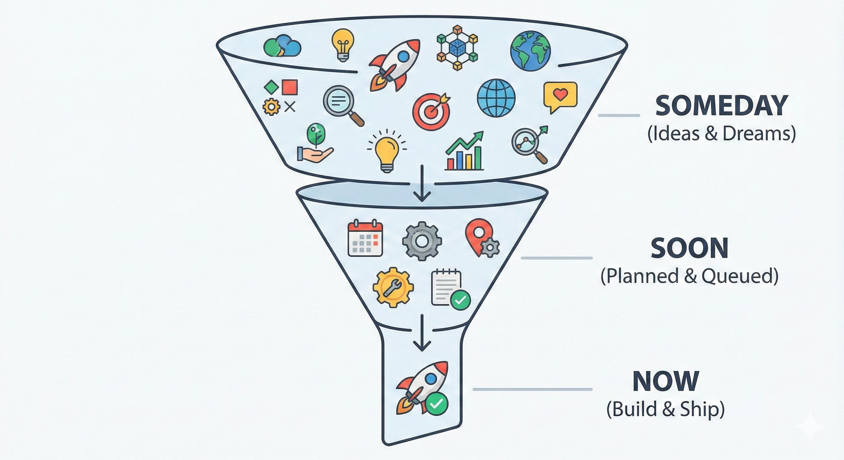 Now, Soon, Someday framework visualization